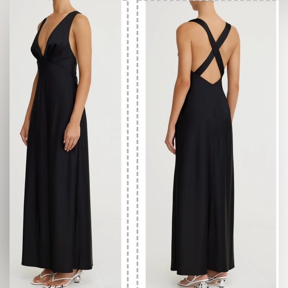 NWOT Significant Other Lucile Sleeveless Satin Maxi Black Dress sz 4 - Picture 1 of 8